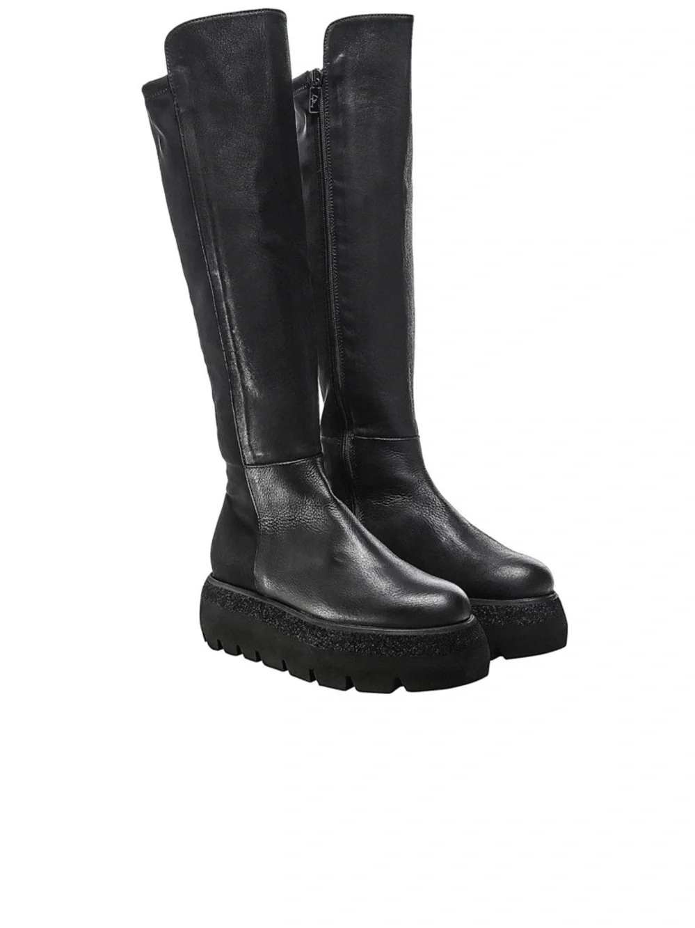 Minimalist Black Over-the-Knee Platform Boots